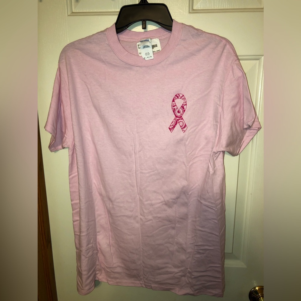 Breast Cancer Awareness short sleeve pink T-shirt, new with tags NWT Size Medium - Picture 3 of 5